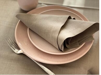 Tablecloth stain resistant LOFT, linen color, white 180 cm 1