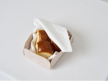 Square felt bread basket 15 x 15 cm 2 Square felt bread basket 15 x 15 cm 2