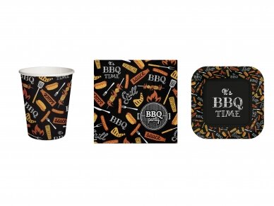 Organic napkins "BBQ Party black" 1
