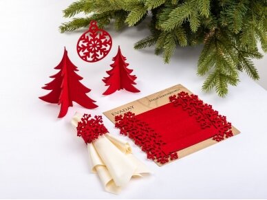 Kalėdiniai stalo papuošimai „Eglutė“, raudona 2