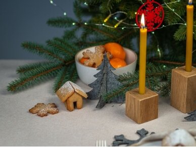 Kalėdiniai stalo papuošimai „Eglutė“, šviesiai pilka 4