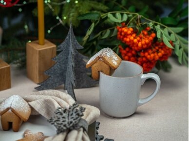 Kalėdiniai stalo papuošimai „Eglutė“, šviesiai pilka 5