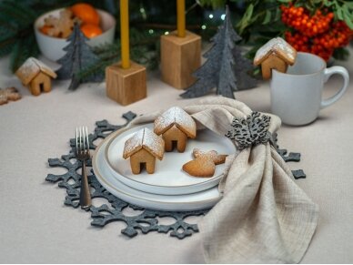 Kalėdiniai stalo papuošimai „Eglutė“, šviesiai pilka 3