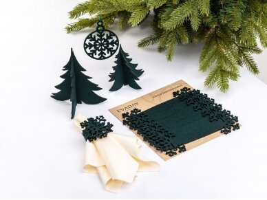 Kalėdiniai stalo papuošimai „Eglutė“, tamsiai žalia 1