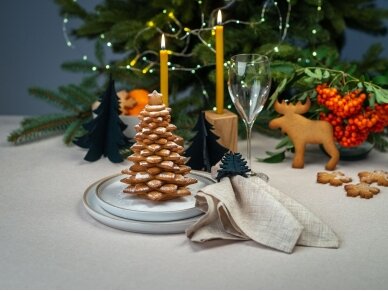Kalėdiniai stalo papuošimai „Eglutė“, tamsiai žalia 3
