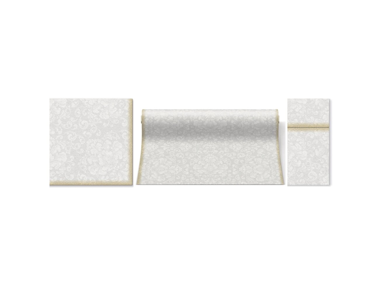 Cutlery pocket ROCOCO white, Airlaid textile 1 Cutlery pocket ROCOCO white, Airlaid textile 1