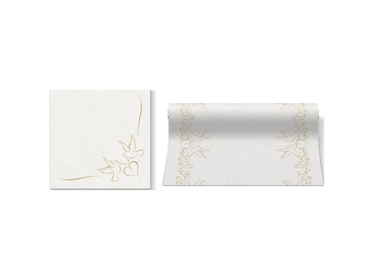 Napkins DOVES gold, Airlaid textile 1 Napkins DOVES gold, Airlaid textile 1