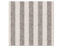 Servetėlės lino imitacijos rudos Airlaid, Linen Stripes brown