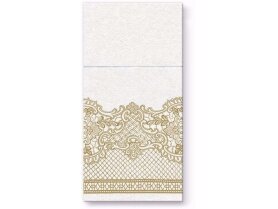 Cutlery pocket ROYAL LACE gold, Airlaid textile