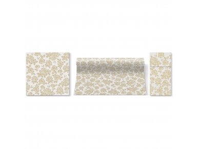 Cutlery pocket SUBTLE ROSES gold, Airlaid textile 2