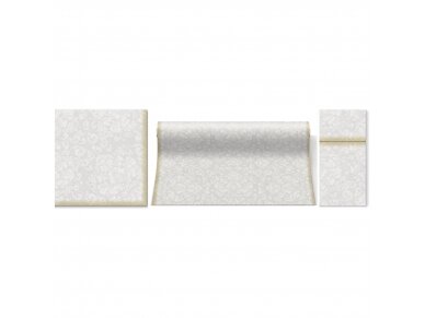 Cutlery pocket ROCOCO white, Airlaid textile 1