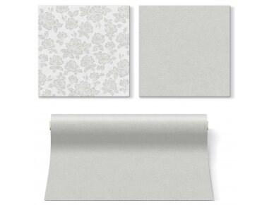 Cutlery pocket SUBTLE ROSES silver, Airlaid textile 2