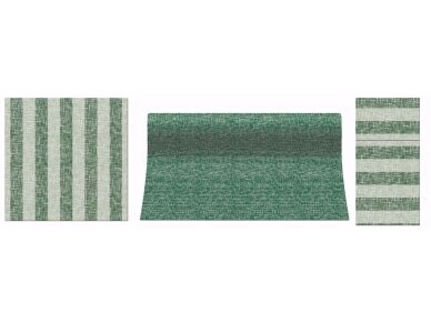 Cutlery pocket LINEN STRIPES green, Airlaid textile 1