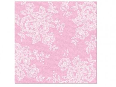 Napkins SOFT LACE rosa, Airlaid textile