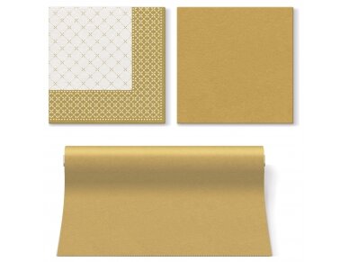 Napkins SUBTLE GRID gold, Airlaid textile 1
