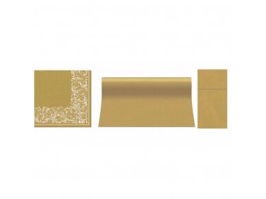 Napkins ELEGANT TANGLE gold, Airlaid textile 1