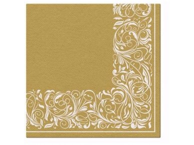 Napkins ELEGANT TANGLE gold, Airlaid textile