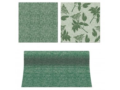 Napkins ELDERBERRIES green, Airlaid textile 1