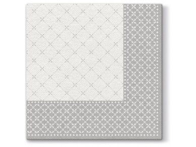 Napkins Subtle Grid silver, Airlaid textile
