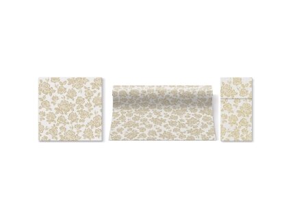 Cutlery pocket SUBTLE ROSES gold, Airlaid textile 2 Cutlery pocket SUBTLE ROSES gold, Airlaid textile 2
