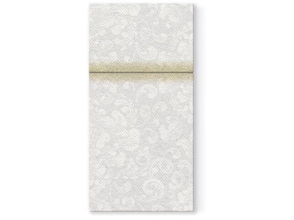 Cutlery pocket ROCOCO white, Airlaid textile Cutlery pocket ROCOCO white, Airlaid textile
