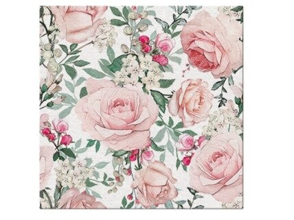Napkins GORGEOUS ROSES, Airlaid textile Napkins GORGEOUS ROSES, Airlaid textile