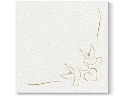 Napkins DOVES gold, Airlaid textile Napkins DOVES gold, Airlaid textile