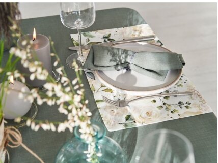 Tablecloth stain resistant tablecloth LOFT, reed green, white 180 cm 2 Tablecloth stain resistant tablecloth LOFT, reed green, white 180 cm 2