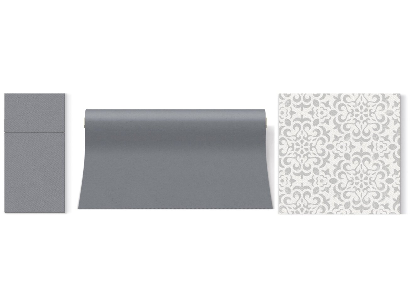 Table runner grey, Airlaid textile 2 Table runner grey, Airlaid textile 2