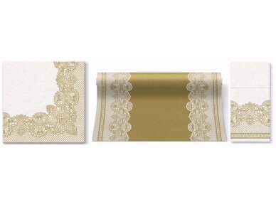 Table runner ROYAL LACE gold, Airlaid textile 1