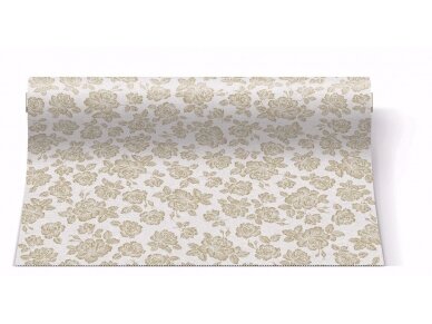 Table runner SUBTLE ROSES gold, Airlaid textile