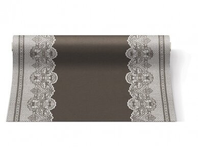 Table runner ROYAL LACE brown, Airlaid textile