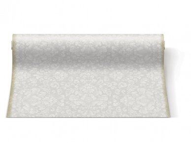Table runner ROCOCO white, Airlaid textile