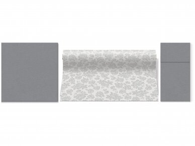 Table runner SUBTLE ROSES silver, Airlaid textile 1