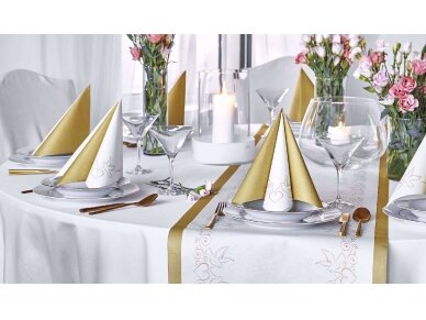 Table runner DOVES gold, Airlaid textile 2