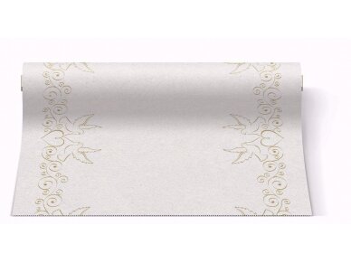 Table runner DOVES gold, Airlaid textile