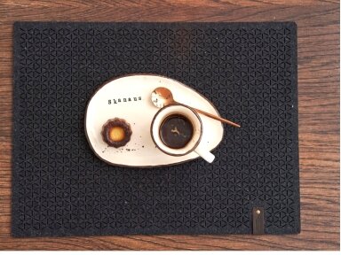 Felt placemat rectangular STELLE black