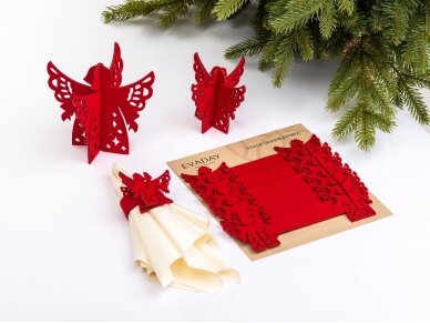 Kalėdiniai stalo papuošimai „Angelas“, raudona 1