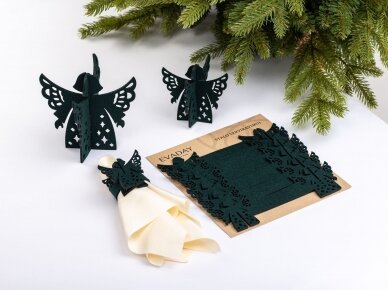 Kalėdiniai stalo papuošimai „Angelas“, tamsiai žalia 1