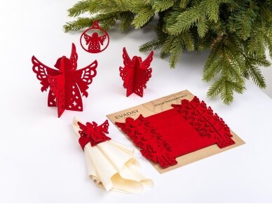 Kalėdiniai stalo papuošimai „Angelas“, raudona 2