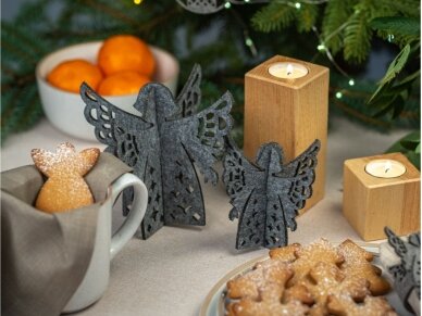 Kalėdiniai stalo papuošimai „Angelas“, tamsiai žalia 4