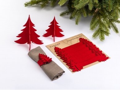 Kalėdiniai stalo papuošimai „Eglutė“, raudona 1