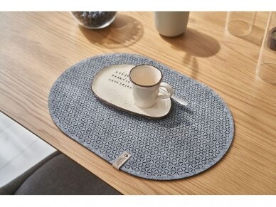Felt placemat oval "Stelle" gray 1