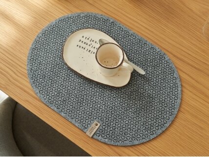 Felt placemat oval "Stelle" gray Felt placemat oval "Stelle" gray