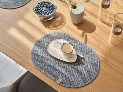 Felt placemat oval "Stelle" gray 2 Felt placemat oval "Stelle" gray 2