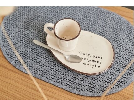 Felt placemat oval "Stelle" gray 3 Felt placemat oval "Stelle" gray 3
