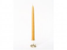 Žvakė dekoruota plona ilga 30 cm auksinė